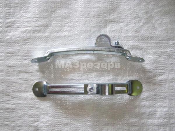 Комплект крепления (регулируемый) задних пластмассовых крыльев и полукрылков к кронштейнам ("трубам") (комплект: хомуты (d=42 мм 2шт.) + пластины (2шт.) + гайки (2шт.)) (для МАЗ) 54322-8511015-42